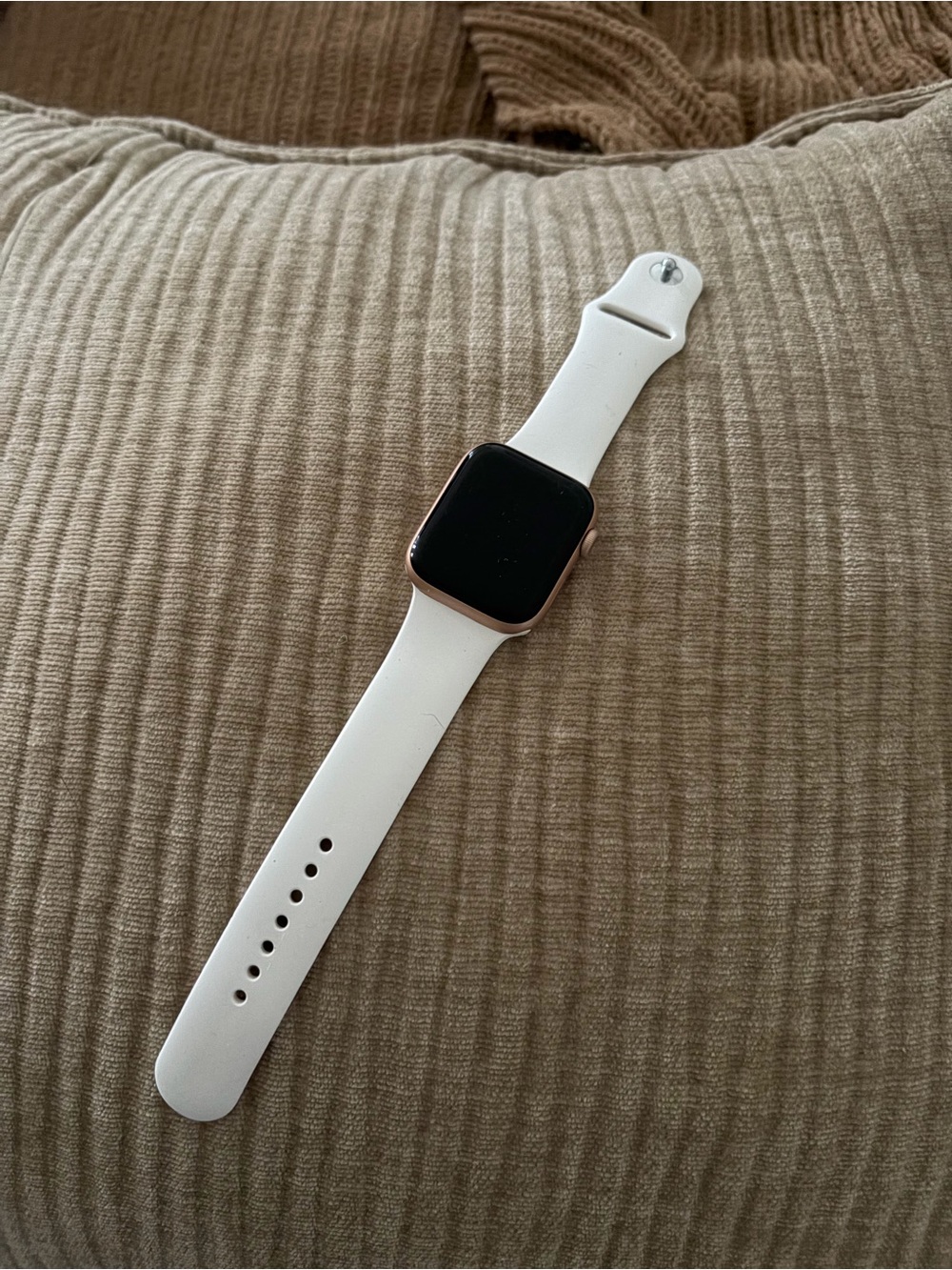 Apple White Smartwatch with Rose Gold Case series 6